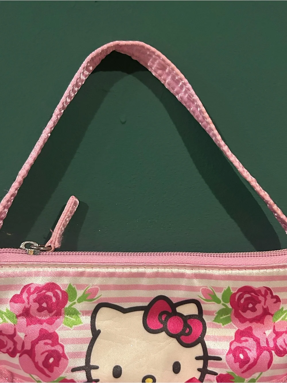 Vintage Y2K Hello Kitty Pink Floral Bow Shoulder Bag